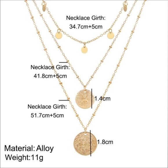CLEARANCE🔥 Multilayer Star Disk Necklace - Picture 5 of 7
